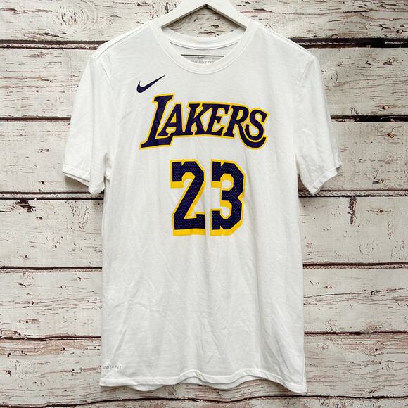 NIKE Los Angeles Lakers Lebron James T Shirt Sz M - Picture 1 of 9